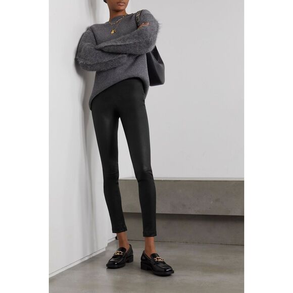 Theory Adbelle Leather Leggings Size 0 $995 - Picture 2 of 6